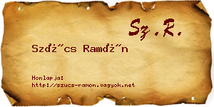 Szűcs Ramón névjegykártya