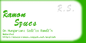 ramon szucs business card